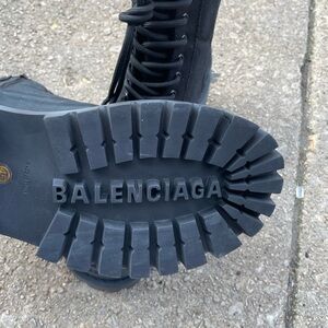 Balenciaga Black Lace-Up Boots